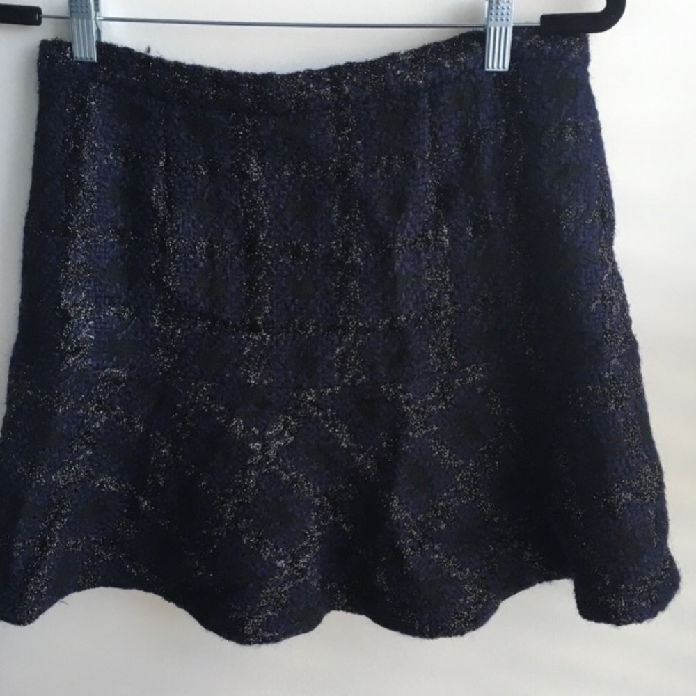 Kenneth Cole blue and black tweed skirt Size 8